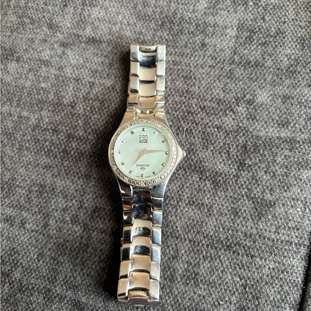 Esq Diamonds Swiss Watch And Mother Of Pearl Face Preowned